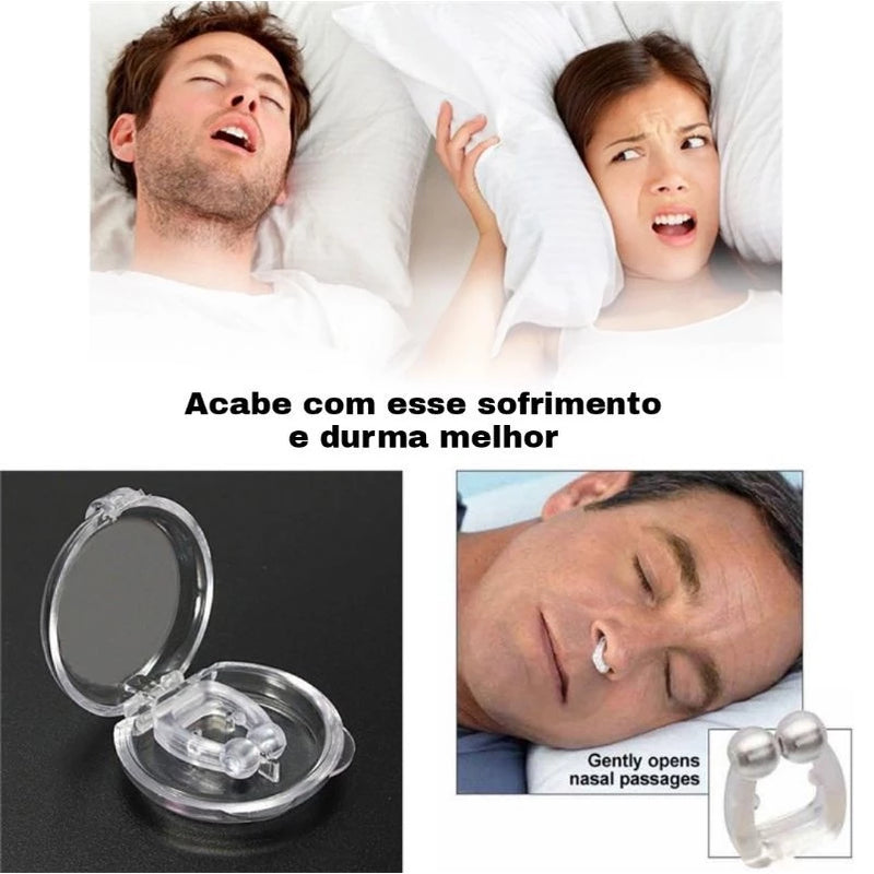 Kit com 4 Clipes Nasais Anti Ronco e Apneia com Dilatador Magnético