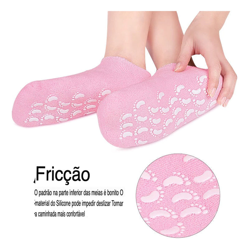 Meias com Gel Hidratante para os Pés