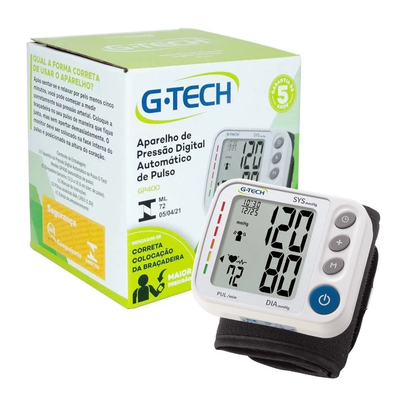 Aparelho de Pressao Digital Automatico de Pulso G-Tech GP400